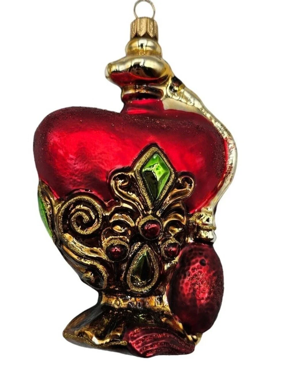 Vintage Dillard's Trimmings Ornate Blown Glass Ornament French Perfume Bottle 5